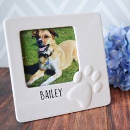 Personalized Pet Picture Frame, Paw Print Design, Dog Cat Memorial - thumbnail 3