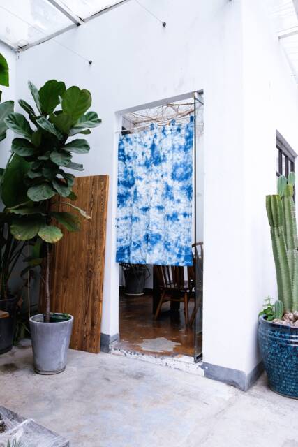 Indigo Door Curtain Japanese Style Linen Tapestry, Blue Gradation - image 1