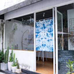 Indigo Door Curtain Japanese Style Linen Tapestry, Blue Gradation - thumbnail 2