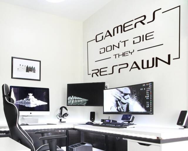 Gamers Don't Die Wall Decal Battlestation Gaming Room Decor - image 1