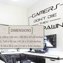 Gamers Don't Die Wall Decal Battlestation Gaming Room Decor - thumbnail 2