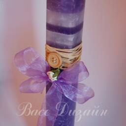 Purple Christening Candle, Baptism Favor, Wedding Decoration - thumbnail 3