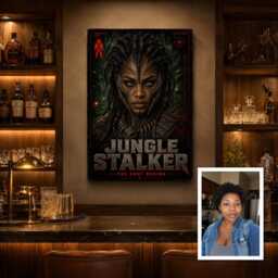 Personalised Alien Trophy Hunter Canvas From Photo, Custom Title Subtitle, Sci-Fi Jungle Stalker Wall Art Gift For Gaming Rooms & Offices - thumbnail 3