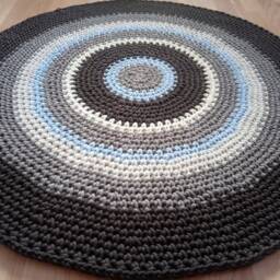 Handmade Round Cotton Rug, Chunky Knit Area Rug - thumbnail 4