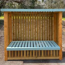 Large Kiwb - Handmade Quality Garden Arbour/Seat/Bench Patio Screening Memorial Green, Cream, Blue - thumbnail 3