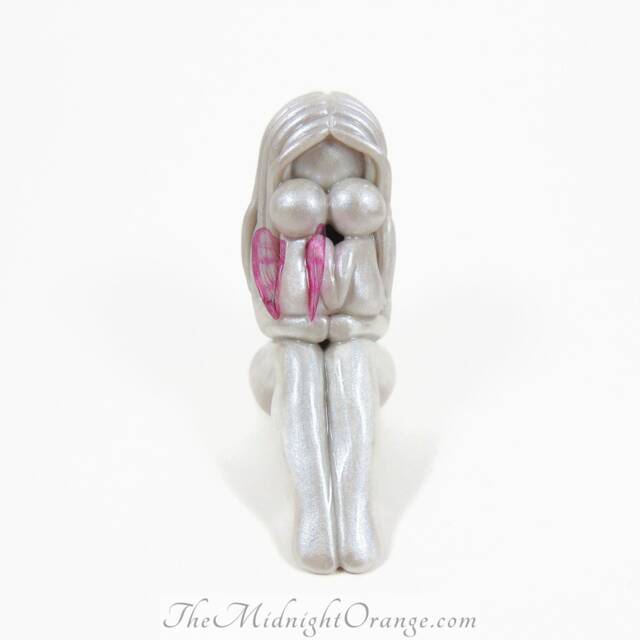 Twin Loss Memorial Sculpture Handmade Clay Keepsake By The Midnight Orange - image 1