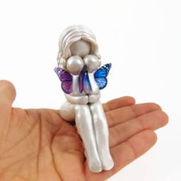 Twin Loss Memorial Sculpture Handmade Clay Keepsake By The Midnight Orange - thumbnail 4