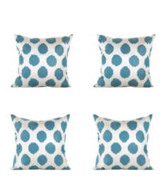 Set Of 4 Pcs, Ikat Pillow Cover, Silk & Cotton Pillow, 20.08 - thumbnail 1