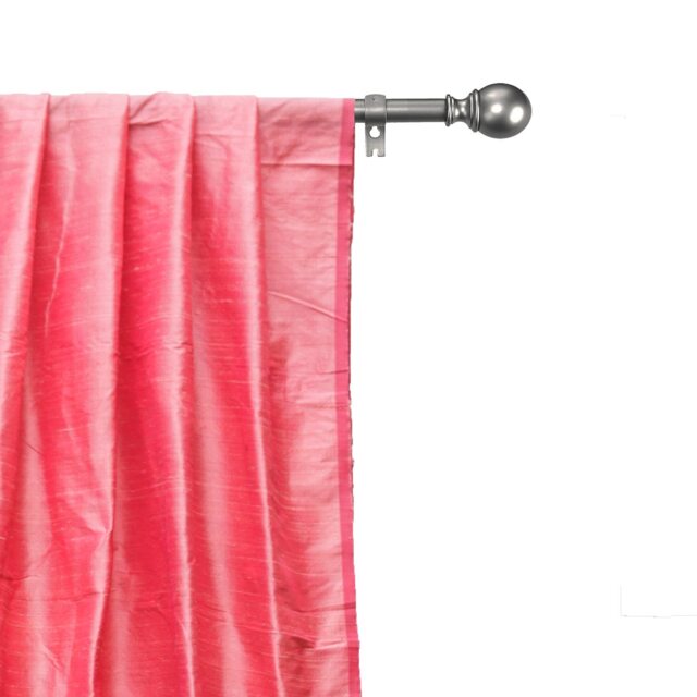 Coral Silk Dupioni Curtain Panels - Rod Pocket, Grommet, Box Pleat, Three Pinch Tab Top & Plain Ring Top - image 1