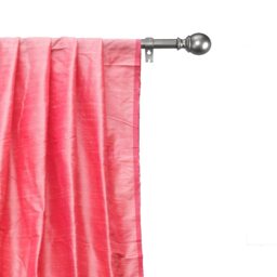 Coral Silk Dupioni Curtain Panels - Rod Pocket, Grommet, Box Pleat, Three Pinch Tab Top & Plain Ring Top - thumbnail 1