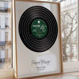 Personalised Vinyl Record Print - Custom Song Lyric Wall Art Gift - Choose Colour & Frame Music Keepsake For Couples - thumbnail 2