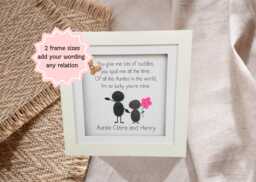 Auntie Gift Frame - Special Poem Keepsake Button Art Pebble Picture Aunt Birthday UK - thumbnail 1