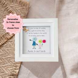 Auntie Gift Frame - Special Poem Keepsake Button Art Pebble Picture Aunt Birthday UK - thumbnail 2