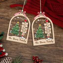 Personalized Family Name Christmas Tree Ornaments, Ornament, Ornament Names 2025, Holiday Keepsake - thumbnail 2