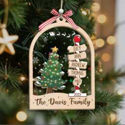 Personalized Family Name Christmas Tree Ornaments, Ornament, Ornament Names 2025, Holiday Keepsake - thumbnail 3