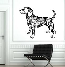 Wall Decal Animal Dog Pets Ornament Tribal Mural Vinyl 1705Dz - thumbnail 1