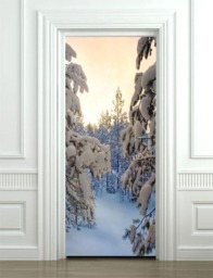Winter Wall Decal, Snow Sticker, Door Mural, Snowing Mural Nature Wallpaper, Home Design Covering - thumbnail 1