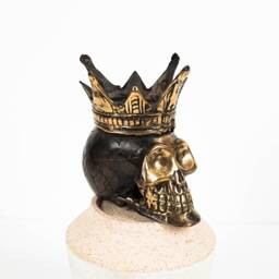 King Skull Crown Bronze Statue, 3.5 - thumbnail 3