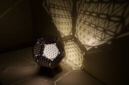 Wooden Zen Mood Lamp, Sacred Geometry, Flower Of Life Motif, Handmade Lamp By Ariegelaser - thumbnail 1