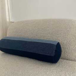 "Denim Bolster Pillow Cover Patchwork Design - 6"" X 21" - thumbnail 3