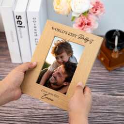 Engraved Wood Frame Personalized Dad Gift For Dad, Engraved Picture Frame, New Home Gift, Worlds Best Birthday Gifts, Fathers Day - thumbnail 2