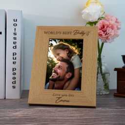 Engraved Wood Frame Personalized Dad Gift For Dad, Engraved Picture Frame, New Home Gift, Worlds Best Birthday Gifts, Fathers Day - thumbnail 3