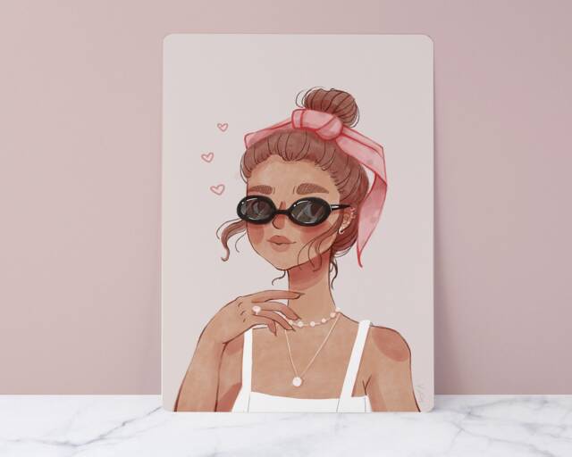 Summer Fashion Girl Art Print - Kawaii Illustration Illustrated