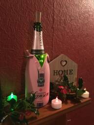 Lanson Champagne Bottle, With Wimbledon Jacket & Led Lights, Bar Night Light, Ideal Gift, Kitchen Mancave Decorations - thumbnail 1