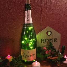 Lanson Champagne Bottle, With Wimbledon Jacket & Led Lights, Bar Night Light, Ideal Gift, Kitchen Mancave Decorations - thumbnail 2