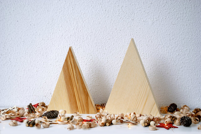Wood Christmas Tree, Set Of 2 Rustic Decor Wooden Farmhouse Mini Tree - image 1