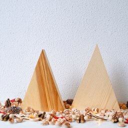 Wood Christmas Tree, Set Of 2 Rustic Decor Wooden Farmhouse Mini Tree - thumbnail 3