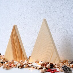 Wood Christmas Tree, Set Of 2 Rustic Decor Wooden Farmhouse Mini Tree - thumbnail 2