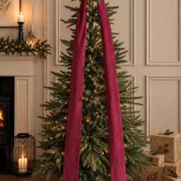 Luxury Handmade Burgundy Velvet Christmas Tree Topper With Long Tails - thumbnail 2