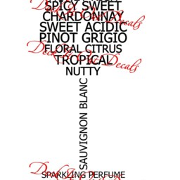Wine Types in The Shape Of A Wine Glass Vinyl Wall Decal Decoration E00292 - thumbnail 3