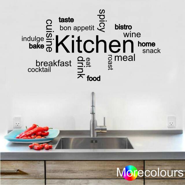 Kitchen Word Art Vinyl Wall Decal Dining Room Decor