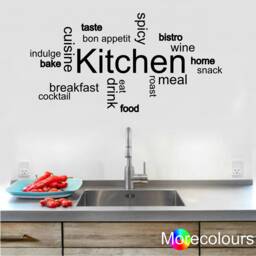 Kitchen Word Art Vinyl Wall Decal Dining Room Decor - thumbnail 1