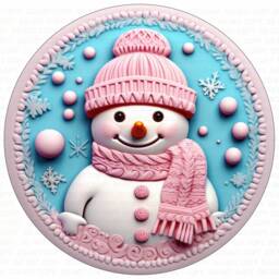 Let It Snow Wreath Sign, Christmas Snowman Pink Snowman, Xmas Let - thumbnail 3