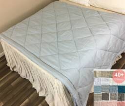 Linen Diamond Comforter Quilt, Shaped Quilted Duvet With Natural Linen Shell, 40+ Fabric Choice, All Sizes