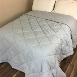 Linen Diamond Comforter Quilt, Shaped Quilted Duvet With Natural Linen Shell, 40+ Fabric Choice, All Sizes - thumbnail 2