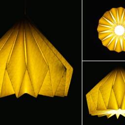 Brownfolds Yellow Paper Origami Lamp Shade Vanilla Bliss Dual Pack - thumbnail 3