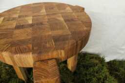 Trio-2 = 1Pcs Stool Solid Wood Oak End Grain Top