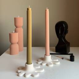 Blob Jesmonite Candlestick Holder Modern Table Decor - thumbnail 1