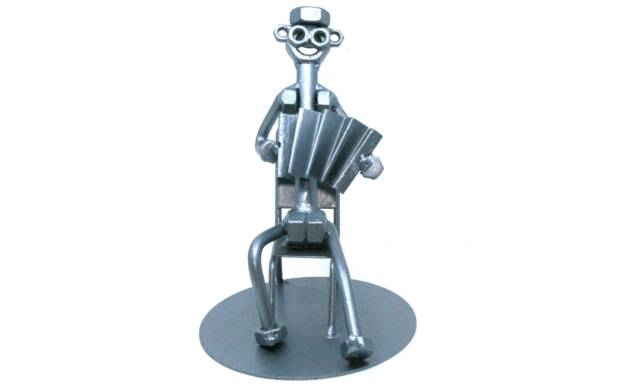 Accordionist Gift Nuts & Bolts Sculpture, Custom Accordion Portrait Gift For Men, Handmade Instrument Art Welded Metal Trophy - image 1