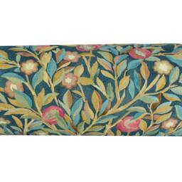 "William Morris Melsetter Indigo Bolster Cushion 17"" X 8" - thumbnail 3