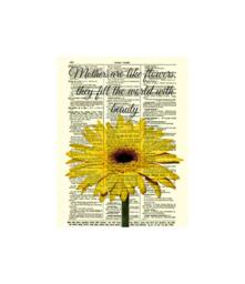 Antique Dictionary Art Print Mother's Day Daisy Floral Quote - thumbnail 1