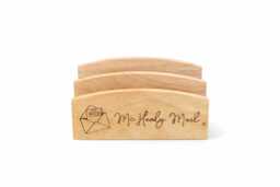 Personalised Wooden Letter Rack, Engraved Home Office Organiser - thumbnail 1