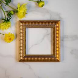 15x15 cm Wood Vintage Style Golden Handcrafted Frame 6x6 Inch - thumbnail 1