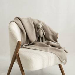 Linen Twill Baby Blanket, Throw Small, Pre-Washed Soft Non-Dyed Natural Product. Gift For Baby. Woven in Italy, Handmade Lithuania - thumbnail 2