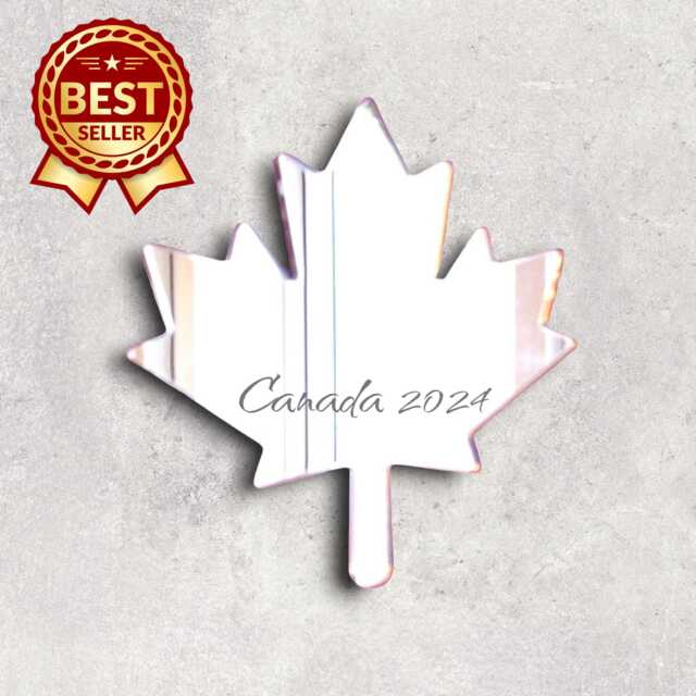 Canadian Maple Leaf Acrylic Mirror Wall Art - Personalized Engraving - image 1