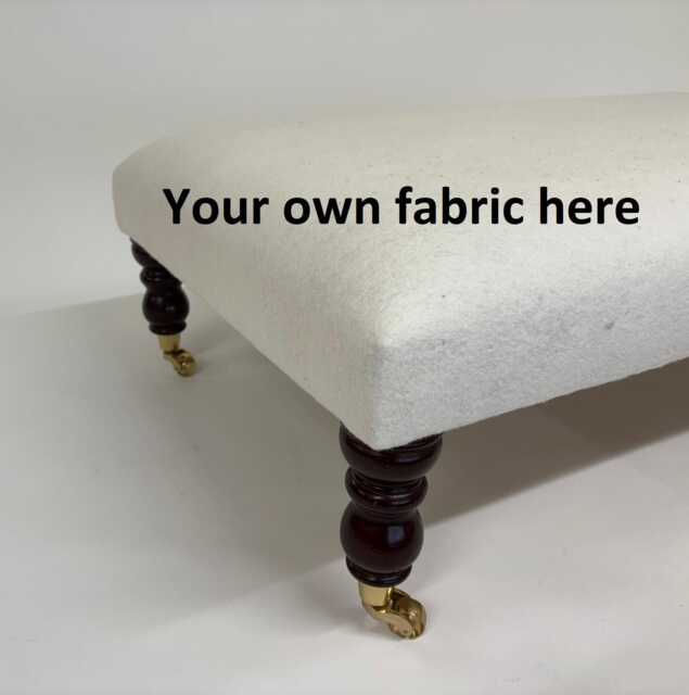 Large Bespoke Bench For Rosie in Your Own Fabric 140cm X 37cm 40cm High With Light Turned Legs - image 1